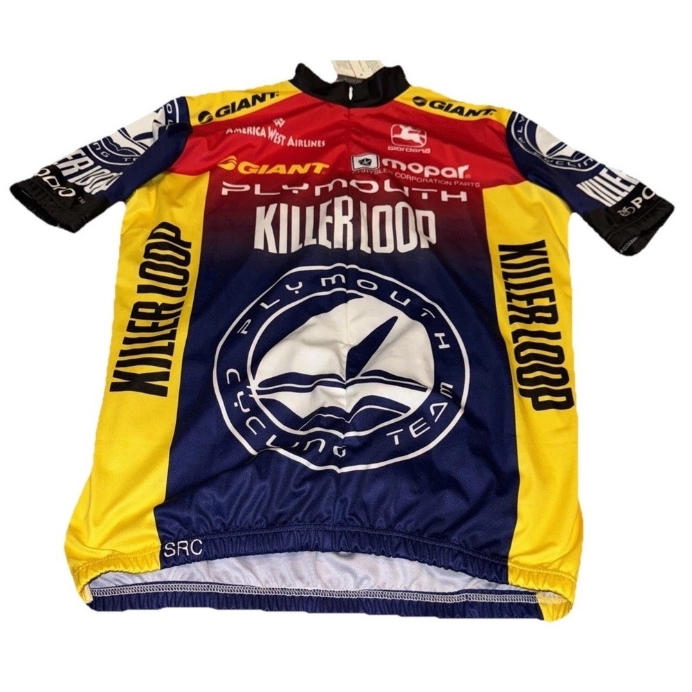Giordana Cycling Li Tech Mens Sz XL X-large Jersey Moose Plymouth Red Multi New